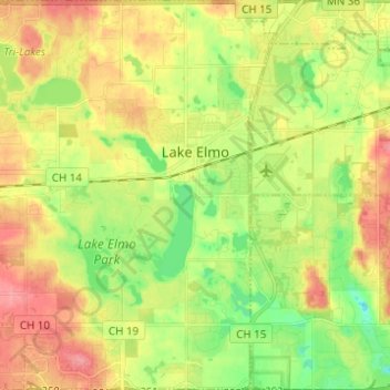 Lake Elmo topographic map, elevation, terrain