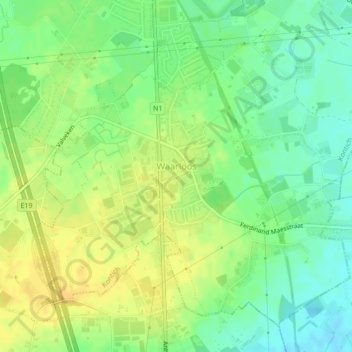 Waarloos topographic map, elevation, terrain