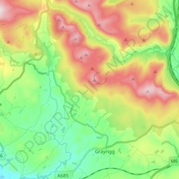 Whinfell topographic map, elevation, terrain