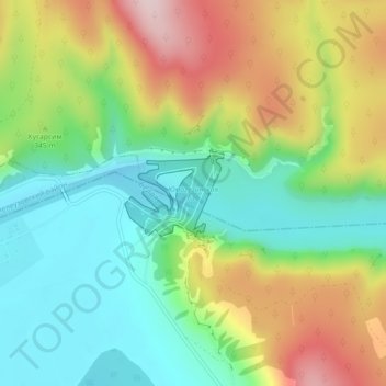 Юмагузинская ГЭС topographic map, elevation, terrain