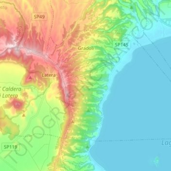 Gradoli topographic map, elevation, terrain