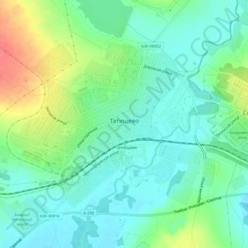 Татищево topographic map, elevation, terrain