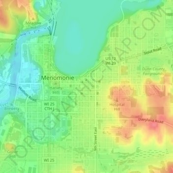 Wilson Park topographic map, elevation, terrain