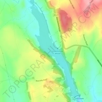 Rudyard Lake topographic map, elevation, terrain