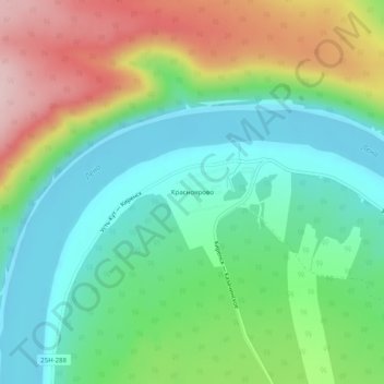 Красноярово topographic map, elevation, terrain