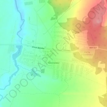 Николаевка topographic map, elevation, terrain