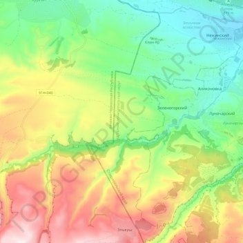 Аликоновка topographic map, elevation, terrain