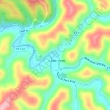 Talkington Fork McElroy Creek topographic map, elevation, terrain