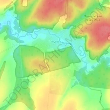 Петухово topographic map, elevation, terrain