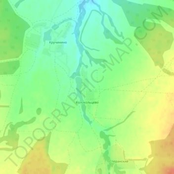 Колокольцево topographic map, elevation, terrain