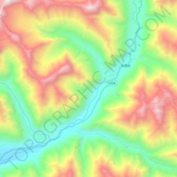 Yarlung Tsangpo topographic map, elevation, terrain