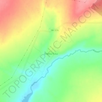 Варяш-Баш topographic map, elevation, terrain