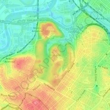 Villa Ada topographic map, elevation, terrain