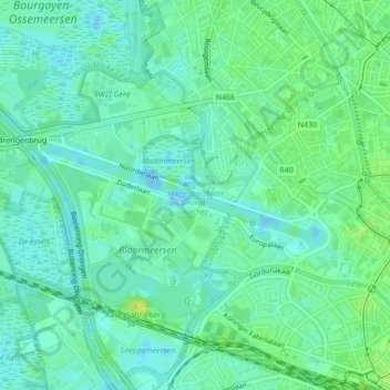 Nationale Watersportbaan Georges Nachez topographic map, elevation, terrain