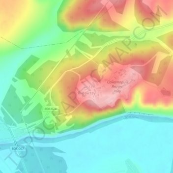 Янгантау topographic map, elevation, terrain
