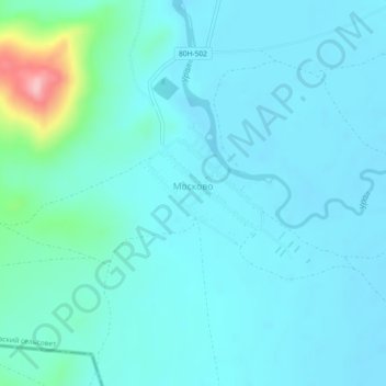 Москово topographic map, elevation, terrain