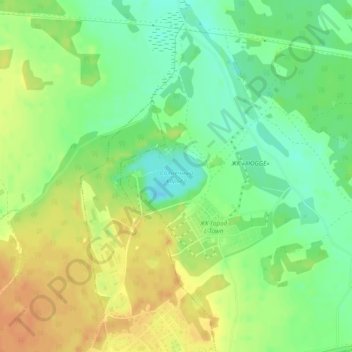 Солнечный карьер topographic map, elevation, terrain