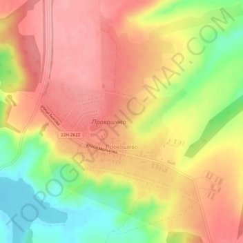 Прокошево topographic map, elevation, terrain