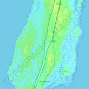 Nouadhibou topographic map, elevation, terrain