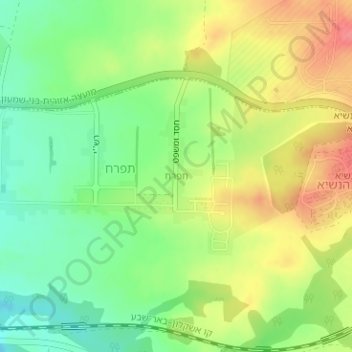 Tifrach topographic map, elevation, terrain