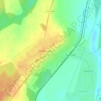 Беласовка topographic map, elevation, terrain