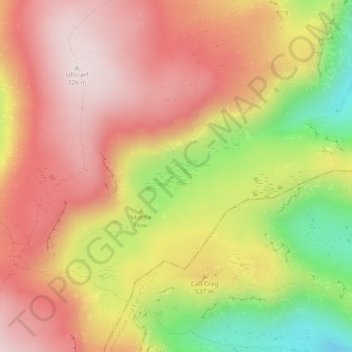 The Bog topographic map, elevation, terrain