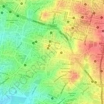 Ground topographic map, elevation, terrain