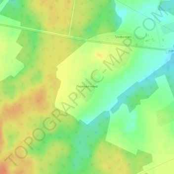 Перехваткино topographic map, elevation, terrain
