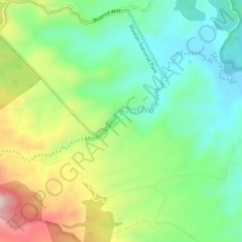 Maalan River topographic map, elevation, terrain