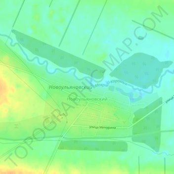 Новоульяновский topographic map, elevation, terrain