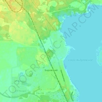 Боровский topographic map, elevation, terrain