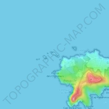 Île Longue topographic map, elevation, terrain