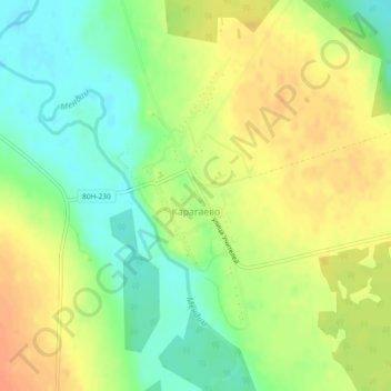 Карагаево topographic map, elevation, terrain