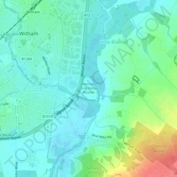 Whetmead Local Nature Reserve topographic map, elevation, terrain