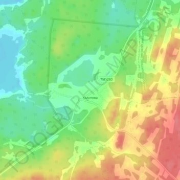 Халитова topographic map, elevation, terrain