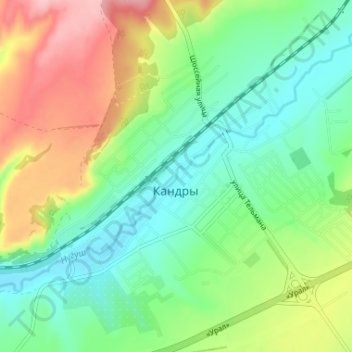 Кандры topographic map, elevation, terrain