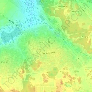 Красное Поле topographic map, elevation, terrain