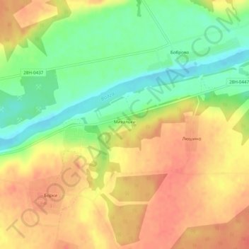 Михальки topographic map, elevation, terrain