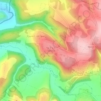 Harduf topographic map, elevation, terrain