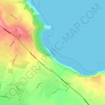 Cayton Bay topographic map, elevation, terrain