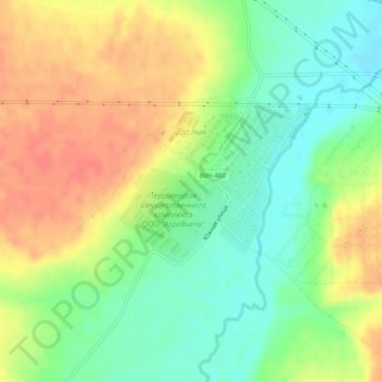 Дуслык topographic map, elevation, terrain