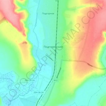 Подгоренский topographic map, elevation, terrain