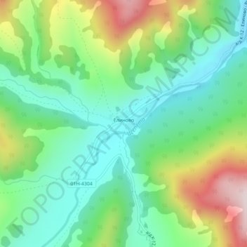 Елиново topographic map, elevation, terrain