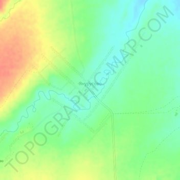 Янурусово topographic map, elevation, terrain