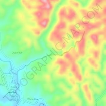 Quitinday topographic map, elevation, terrain