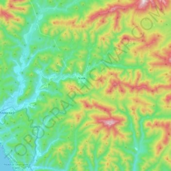 Псебе topographic map, elevation, terrain