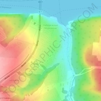 Набережные Моркваши topographic map, elevation, terrain