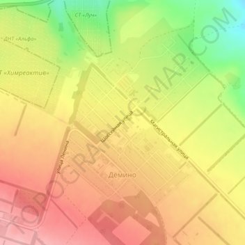 Дёмино topographic map, elevation, terrain