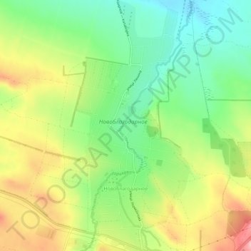 Новоблагодарное topographic map, elevation, terrain