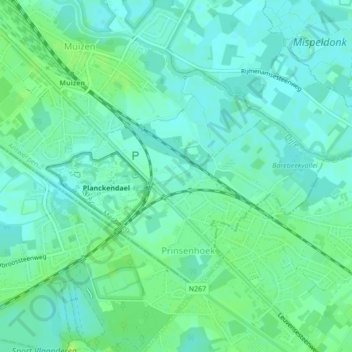 Barebeek topographic map, elevation, terrain